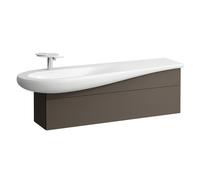 LAUFEN Il Bagno Alessi Meuble sous-lavabo, découpe du siphon à gauche, 1350x320x440mm, 1 tiroir, H4304510974291, Couleur: brun foncé
