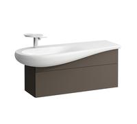 LAUFEN Il Bagno Alessi Meuble sous-lavabo, découpe du siphon à gauche, 995x320x440mm, 1 tiroir, H4304210974291, Couleur: brun foncé