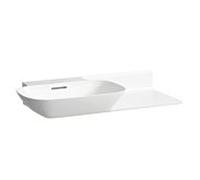 Laufen INO lavabo, sans trou pour robinetterie, avec trop-plein, tablette cÃ©ramique Ã droite, 900x450mm, H813302, Coloris: Blanc - H8133020001091