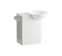 LAUFEN INSERT Plan de toilette, rectangulaire, tablette à gauche, 1 trou pour robinet, sans trop-plein, 485x317x470mm, H585IN30001111, Couleur: Blanc brillant