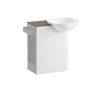 LAUFEN INSERT Plan de toilette, rectangulaire, tablette à gauche, 1 trou pour robinet, sans trop-plein, 485x317x470mm, H585IN37111111, Couleur: Marron anthracite