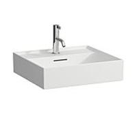 LAUFEN Kartell , 50x46cm, blanc mat, avec trop-plein & trou pour robinet, céramique saphir