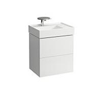 Laufen Kartell Meuble sous-lavabo, 2 tiroirs, 580x600x450mm, pour WT H810334, H407558033, Coloris: Neige (blanc mat) - H4075580336401