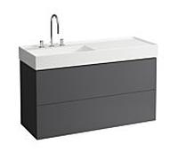 LAUFEN Kartell H4076480336421 118x60x45cm, 2 tiroirs, gris ardoise