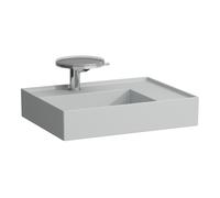 LAUFEN Kartell lavabo, 2 trous pour robinets, sans trop-plein, tablette à droite, 600x460mm, H8103347598151, Couleur: Gris mat
