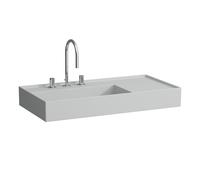 LAUFEN Kartell lavabo, 2 trous pour robinets, sans trop-plein, tablette à droite, 900x460mm, H8103387598151, Couleur: Gris mat