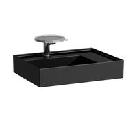 LAUFEN Kartell lavabo 8103340201581, 60x46cm, noir, étagère à droite, 3 robinets, céramique saphir