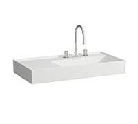 LAUFEN Kartell lavabo 8103397571111, 90x46cm, blanc mat, étagère à gauche, 2000 trou de coulée, le saphir céramique