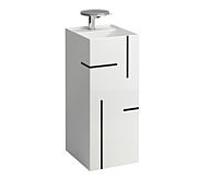 LAUFEN Kartell lavabo 811331D021111 blanc avec lignes noires 37,5x43,5x90cm, trou pour robinet 2000