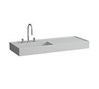 LAUFEN Kartell lavabo 8133327591111, 120x46cm, gris, étagère à droite, 2000 trou de coulée, le saphir céramique