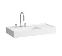 LAUFEN Kartell lavabo à poser, tablette à droite, 3 trous pour robinetterie, sans trop-plein, 900x460mm, H8183380001581, Couleur: Blanc