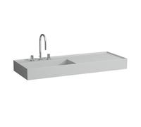 LAUFEN Kartell lavabo, encastré, tablette à droite, 1 trou pour robinetterie, sans trop-plein, 1200x460mm, H8133327591111, Couleur: Gris mat