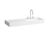 LAUFEN Kartell lavabo, encastré, tablette à gauche, 1 trou pour robinet, sans trop-plein, 1200x460mm, H813333A001111, Couleur: Blanc avec LCC Active