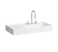 LAUFEN Kartell lavabo, encastré, tablette à gauche, 2 trous pour robinet, sans trop-plein, 900x460mm, H8103394008151, Couleur: Blanc avec LCC