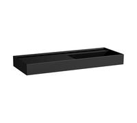 LAUFEN Kartell lavabo, encastré, tablette à gauche, sans trou pour robinet, sans trop-plein, 1200x460mm, H8133330201121, Couleur: Noir brillant
