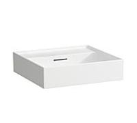 LAUFEN Kartell lavabo H8103324001041, 50x46cm, blanc LLC, avec chevauchement, sans trou pour robinet, céramique saphir