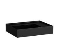 Laufen Lavabo mural Kartell H8103347161121 60x46 cm asymétrique tablette droite noir mat