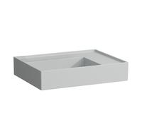 LAUFEN Kartell lavabo, sans trou pour robinet, sans trop-plein, tablette à droite, 600x460mm, H8103347591121, Couleur: Gris mat