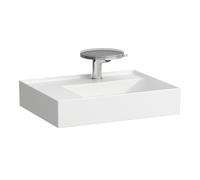LAUFEN Kartell lavabo, tablette gauche, 2 trous pour robinet, sans trop-plein, 600x460mm, H8103350008151, Couleur: Blanc