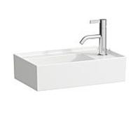 Laufen Kartell lave-mains, bord de robinetterie Ã droite, encastrÃ©, 1 trou pour robinet, sans trop-plein, 460x280mm, H815334, Coloris: Blanc avec LCC - H8153344001111