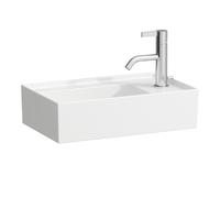 LAUFEN Kartell lave-mains, bord de robinetterie à droite, encastré, 1 trou pour robinet, sans trop-plein, 460x280mm, H815334A001111, Couleur: Blanc avec LCC Active