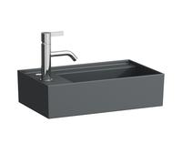 LAUFEN Kartell Lave-mains, bord de robinetterie à gauche, encastré, 1 trou pour robinet, sans trop-plein, 460x280mm, H8153357581111, Couleur: Graphite mat