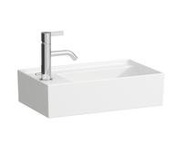 LAUFEN Kartell lave-mains, bord de robinetterie à gauche, encastré, sans trou pour robinet, sans trop-plein, 460x280mm, H815335A001121, Couleur: Blanc avec LCC Active