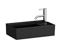 LAUFEN Kartell lave-mains H8153347161121 46x28cm, montage à droite, sans trop-plein, sans trou pour robinet, noir mat