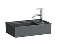Laufen Kartell lave-mains, bord de robinetterie Ã droite, encastrÃ©, 1 trou pour robinet, sans trop-plein, 460x280mm, H815334, Coloris: Graphite mat - H8153347581111