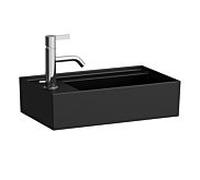 LAUFEN Kartell lave-mains H8153357161121 46x28cm, robinet à gauche, sans trop-plein, sans trou pour robinet, noir mat