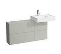 LAUFEN Kartell Meuble sous-lavabo avec découpe à droite, 1 porte, 2 abattants, 1200x270x610mm, H4082920336411, Couleur: gris caillou
