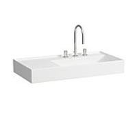 Laufen Vasque Kartell 8103390001111, 90x46 cm, tablette à gauche, 1 trou pour robinet, Blanc