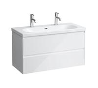 LAUFEN LANI Meuble avec plan vasque double LUA, 2 tiroirs, H8100890001071+H4035621122611,