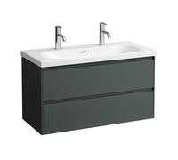 LAUFEN LANI Meuble avec plan vasque double LUA, 2 tiroirs, H8100894001071+H4035621122661,