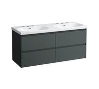 LAUFEN LANI Meuble avec plan vasque double LUA, 4 tiroirs, H8140814001081+H4035741122661,