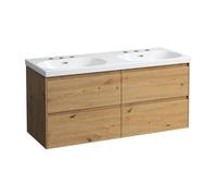 LAUFEN LANI Meuble avec plan vasque double LUA, 4 tiroirs, H8140814001081+H4035741122671,