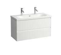LAUFEN LANI Meuble sous-lavabo, 2 tiroirs, SoftClose, 985x515x450mm, H4035621122611, Couleur: Blanc brillant