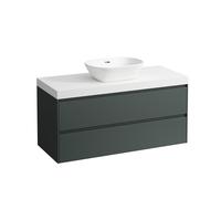LAUFEN LANI Plan de lavabo blanc mat avec meuble sous-lavabo, 1 découpe au centre, 1185x495x580mm, H4045711122661, Couleur: Trafic gris