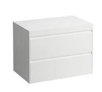 LAUFEN LANI Plan de lavabo blanc mat avec meuble sous-lavabo, sans découpe, 785x495x580mm, H4045501122611, Couleur: Blanc brillant