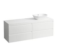 LAUFEN LANI Plan de lavabo blanc mat incl. meuble bas, 1 découpe à droite, 1570x495x580mm, H4045931122611, Couleur: Blanc brillant