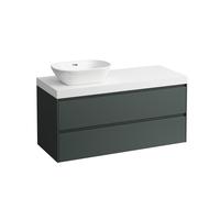 LAUFEN LANI Plan de lavabo blanc mat incl. meuble sous-lavabo, 1 découpe à gauche, 1185x495x580mm, H4045721122661, Couleur: Trafic gris