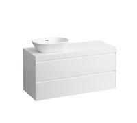 LAUFEN LANI Plan de lavabo blanc mat incl. meuble sous-lavabo, 1 découpe à gauche, 1185x495x580mm, H4045721122611, Couleur: Blanc brillant