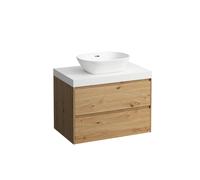 LAUFEN LANI Plan de lavabo blanc mat incl. meuble sous-lavabo, 1 découpe au centre, 785x495x580mm, H4045511122671, Couleur: ChÃªne sauvage