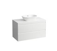 LAUFEN LANI Plan de lavabo blanc mat incl. meuble sous-lavabo, 1 découpe au centre, 985x495x580mm, H4045611129901, Couleur: Specialcolor