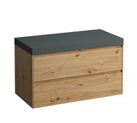 LAUFEN LANI Plan de lavabo gris signalisation incl. meuble sous-lavabo, sans découpe, 985x495x580mm, H4055601122671, Couleur: ChÃªne sauvage