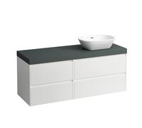 LAUFEN LANI Plan de lavabo gris trafic incl. meuble bas, 1 découpe à droite, 1370x495x580mm, H4055831129991, Couleur: multicolore