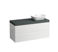 LAUFEN LANI Plan de lavabo gris trafic incl. meuble sous-lavabo, 1 découpe à droite, 1185x495x580mm, H4055731122611, Couleur: Blanc brillant