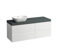 LAUFEN LANI Plan de lavabo gris trafic incl. meuble sous-lavabo, 1 découpe à gauche, 1370x495x580mm, H4055821129991, Couleur: multicolore