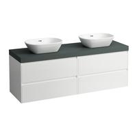 LAUFEN LANI Plan de lavabo gris trafic incl. meuble sous-lavabo, 1 découpe à gauche et à droite, 1570x495x580mm, H4055941122601, Couleur: Blanc mat