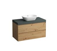 LAUFEN LANI Plan de lavabo gris trafic incl. meuble sous-lavabo, 1 découpe au centre, 985x495x580mm, H4055611122671, Couleur: ChÃªne sauvage